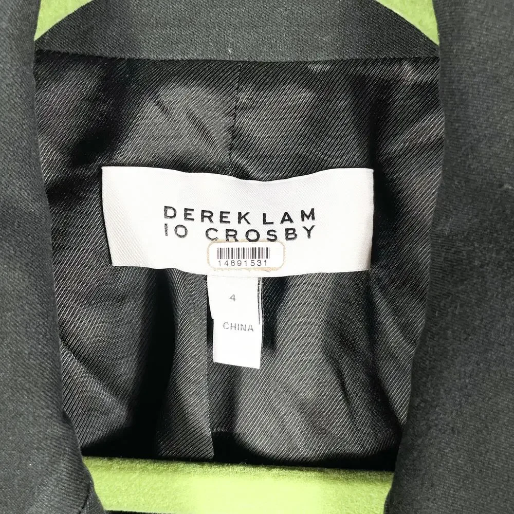 Derek Lam 10 Crosby Walter Blazer Black Gold‎ Buttons Double Breasted Sz 4